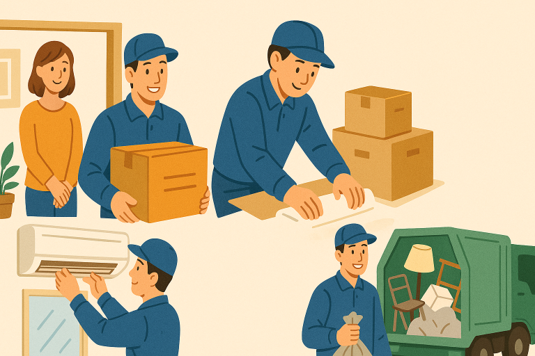 引越し業者がテキパキと作業している様子